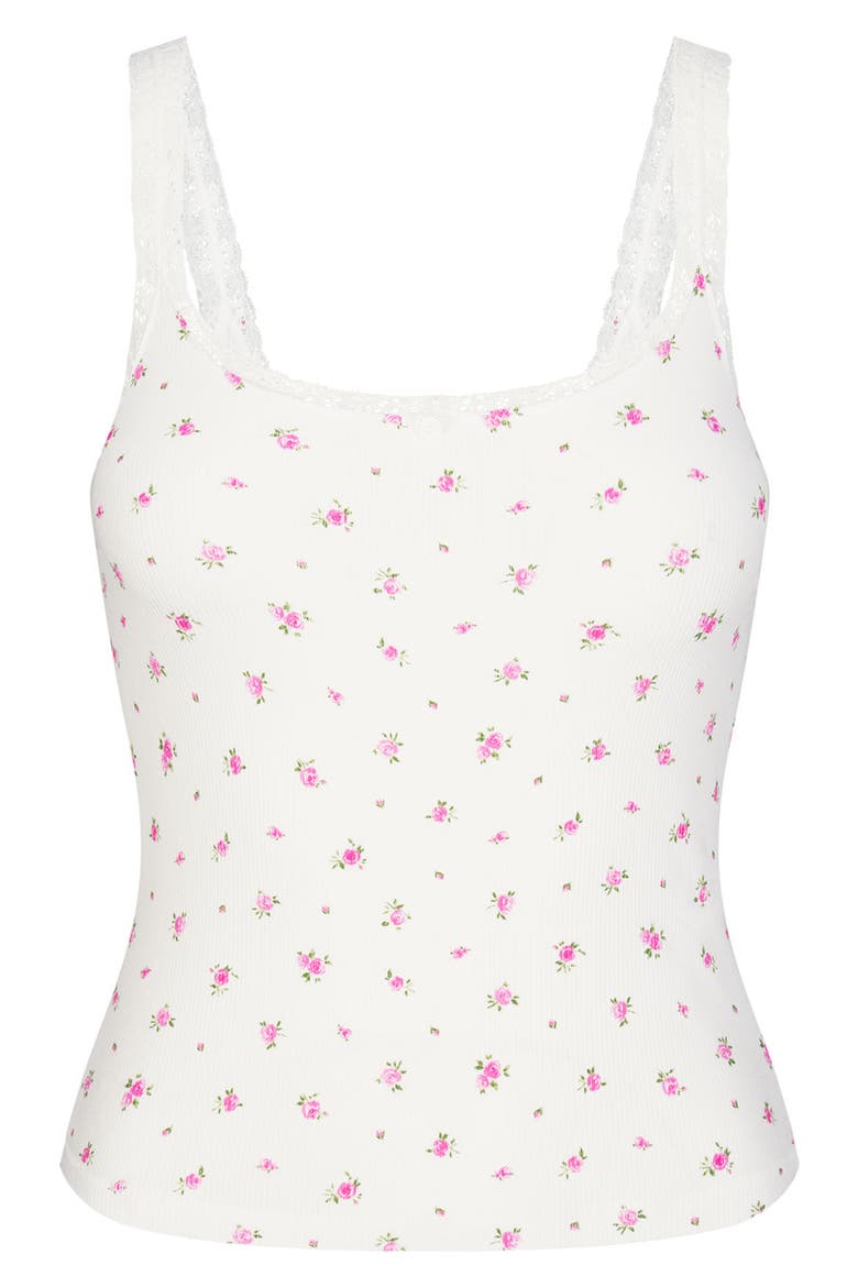 Soft Lounge Lace Cami, Alternate, color, NEON ORCHID ROSE PRINT