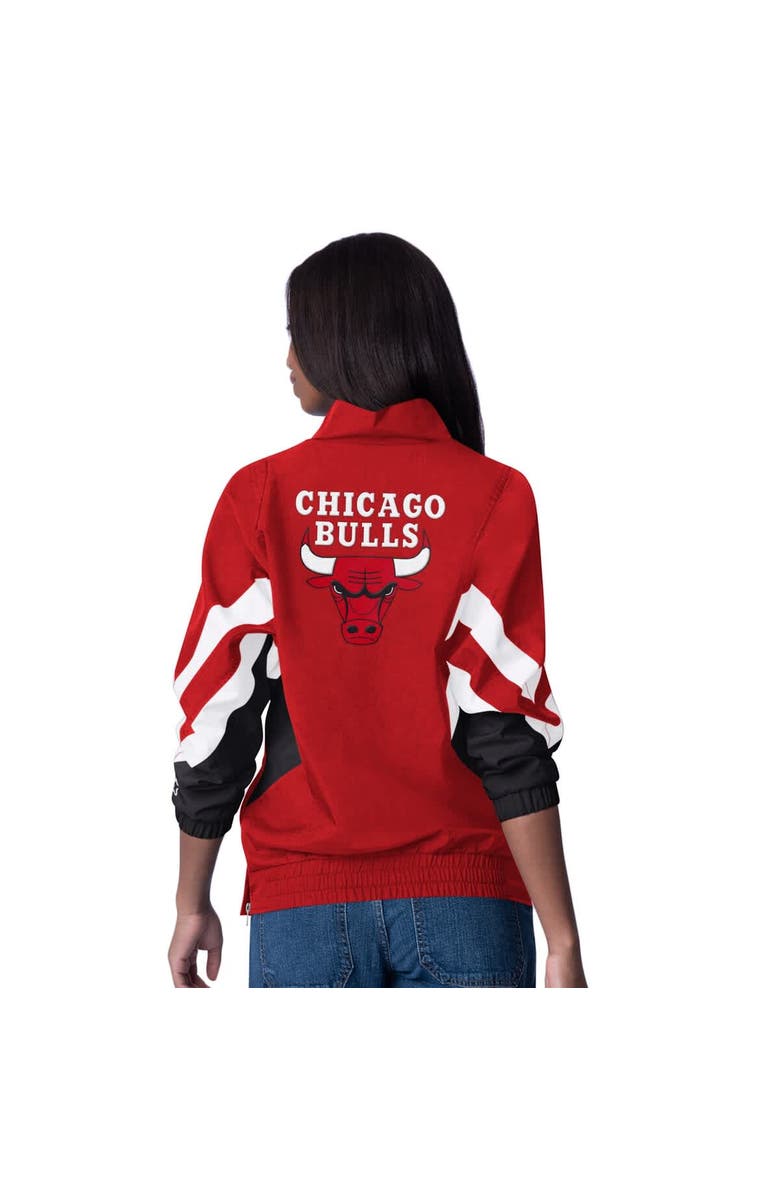 STARTER Women's Starter Red Chicago Bulls Renegade Oxford Half-Zip Jacket, Alternate, color, Red