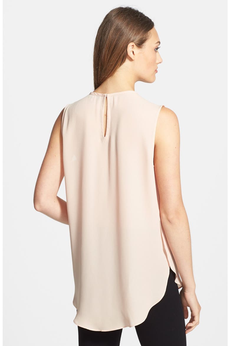 Center Pleat Sleeveless Blouse, Alternate, color, ROSE DUST