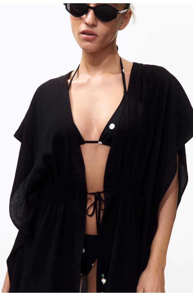 H&M Beach Kaftan Dress, Alternate, color, Black