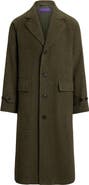 Ralph Lauren Purple Label Wool & Silk Blend Tick Weave Topcoat