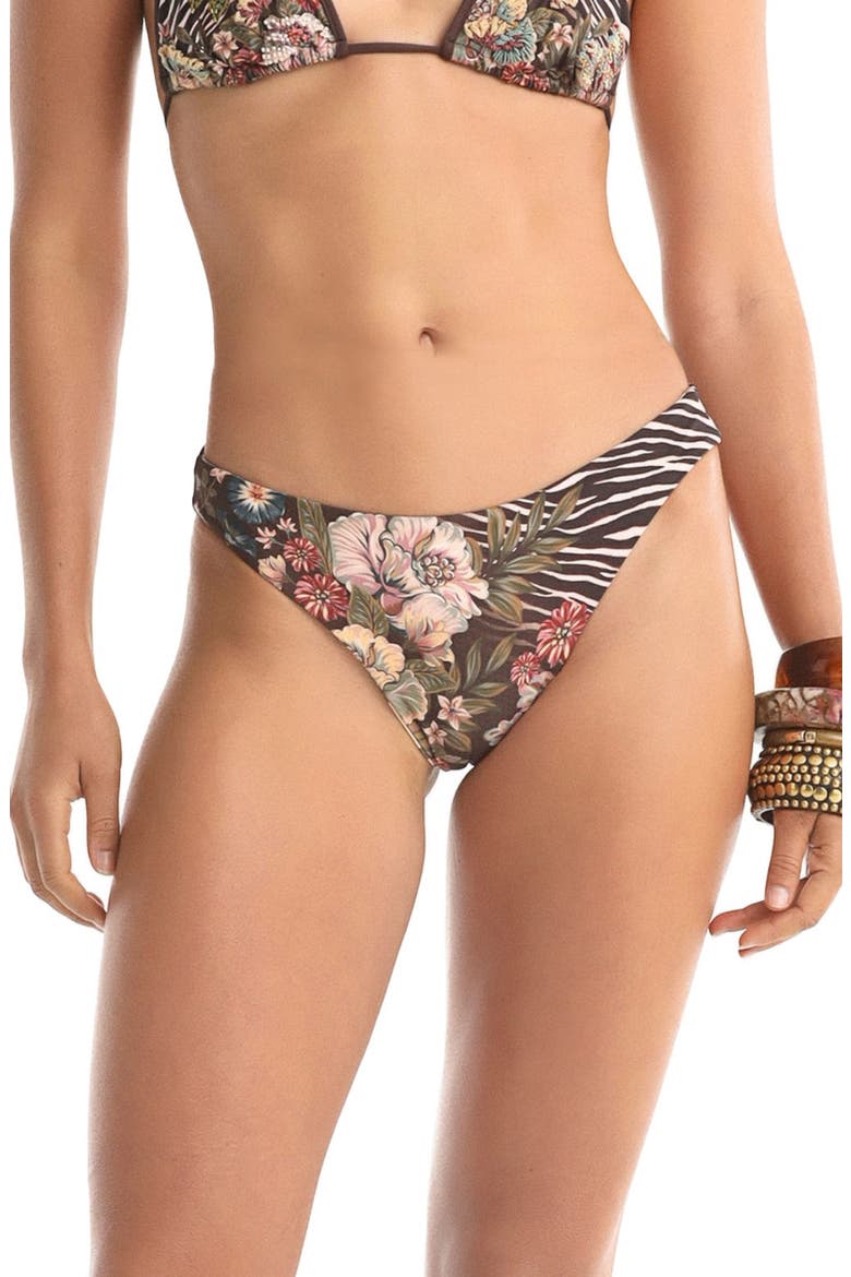 Ilu Zafra Low Rise Bikini Bottoms, Main, color, BROWN MULTI