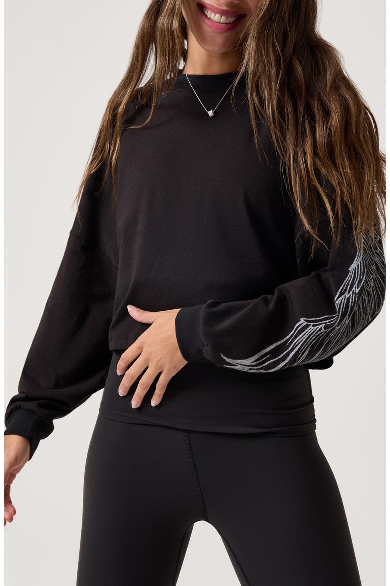 Halo Drift Liv Long Sleeve Graphic Tee, Alternate, color, BLACK