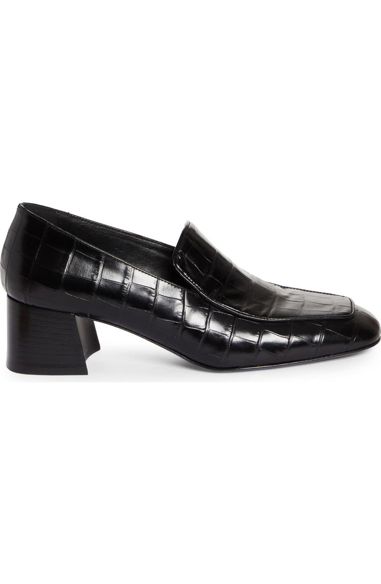 TOTEME The Block Heel Croc Embossed Loafer, Alternate, color,
