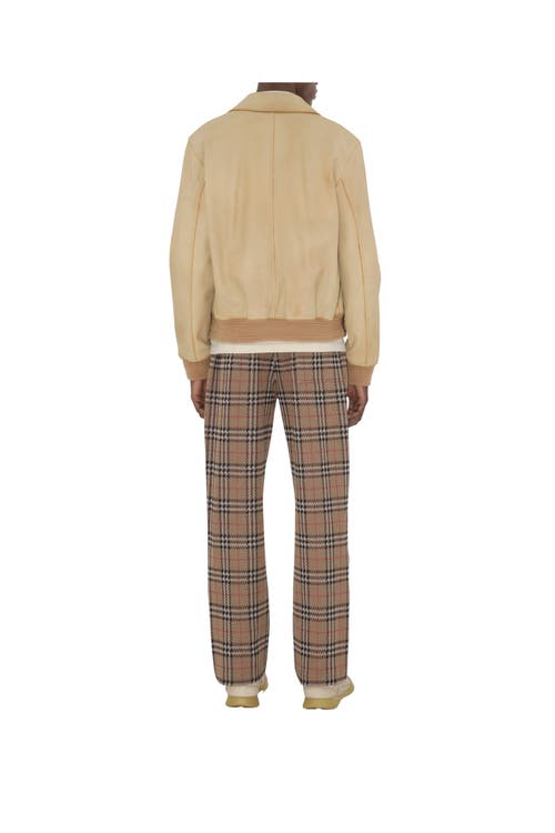 Burberry Check Cotton Blend Track Pants In Nut