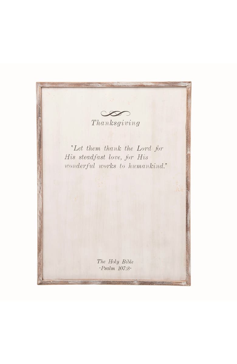 Transpac Brown Harvest Framed Fall Blessing Wall Decor Rustic Wood Sign, Main, color, Brown