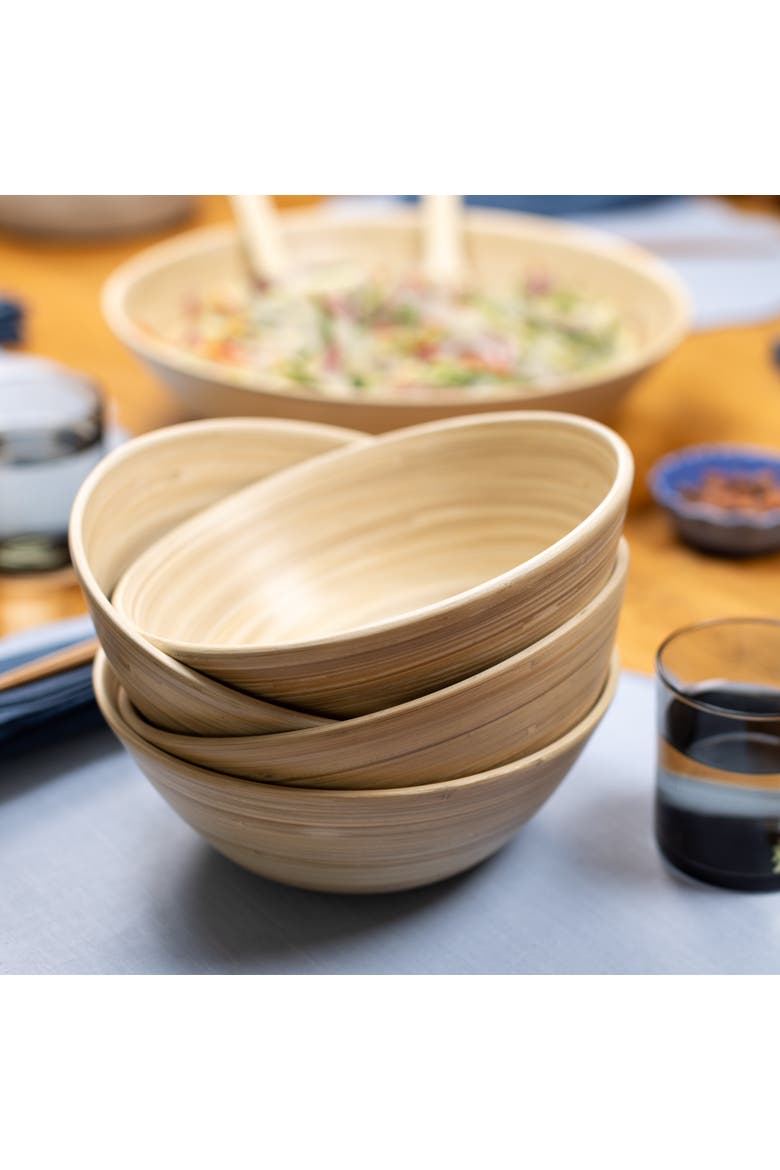 Salad Bowl Set, 8 Inch x 4, Alternate, color, Natural