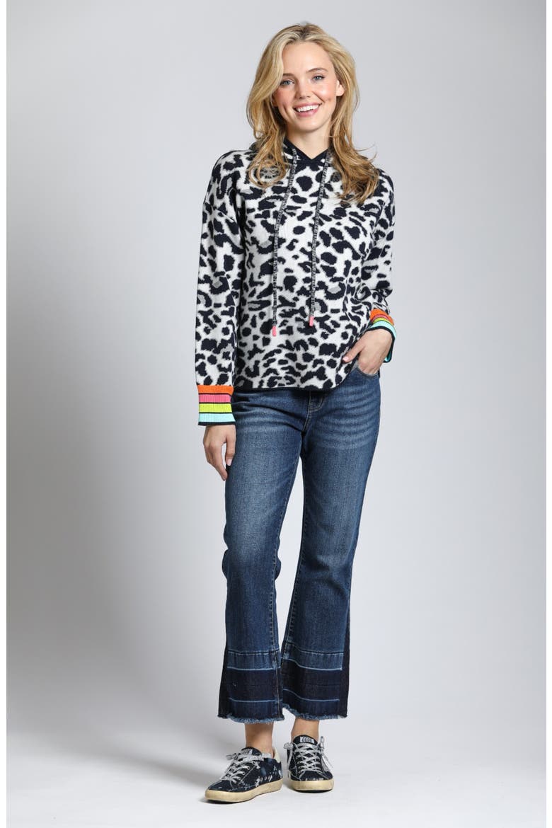 Animal Pattern Hoodie, Alternate, color, WHITE MULTI