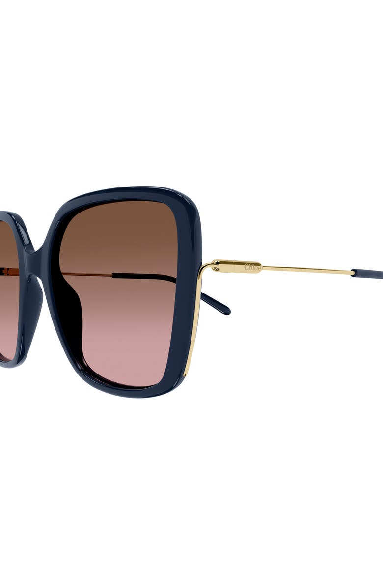 Chloé 57mm Gradient Square Sunglasses, Alternate, color, 