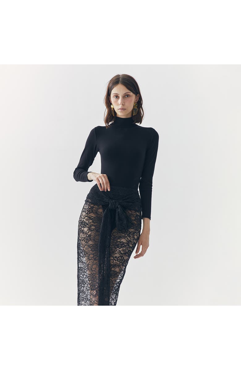 ATS Mila See Thru Lace Skirt, Alternate, color, Black