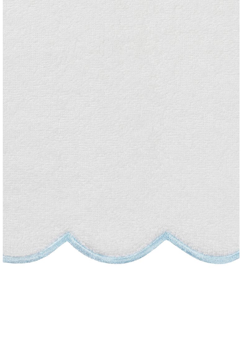 Adornia Scallop Set of 2 Hand Towels, Alternate, color, WHITE/ BLUE