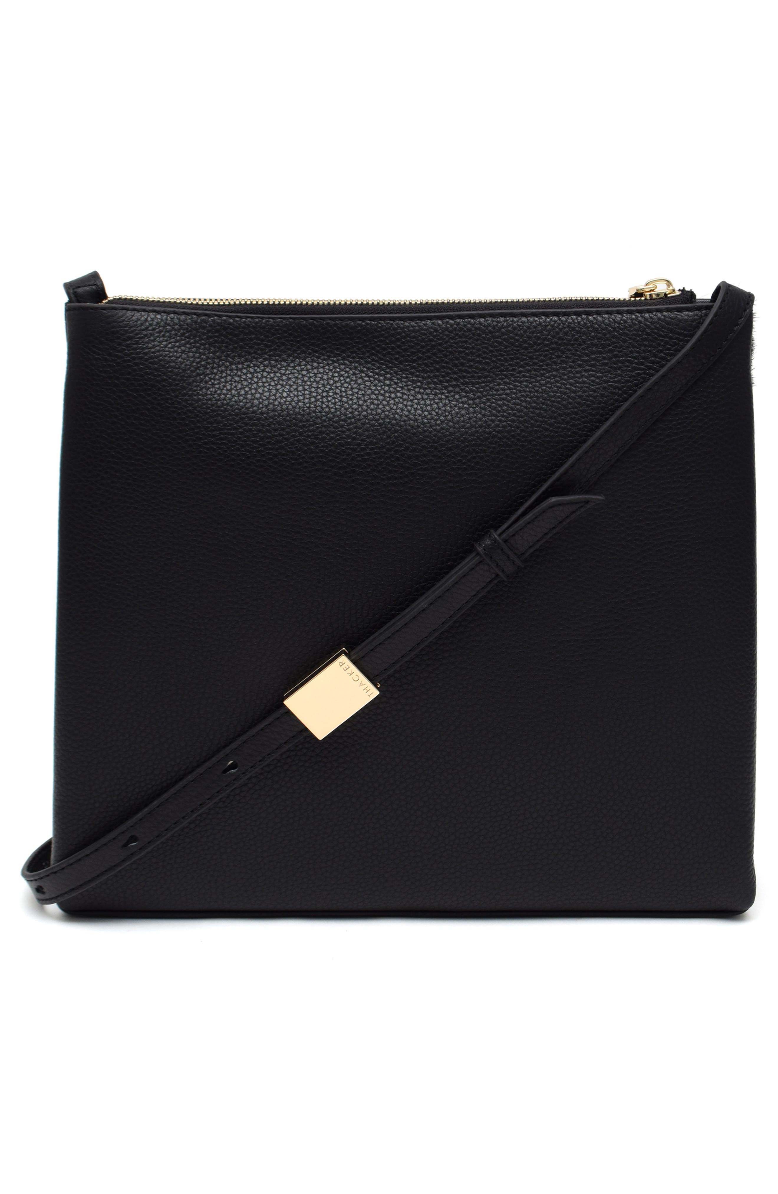 Thacker Callie Genuine Calf Hair Crossbody Bag, Alternate, color, Black
