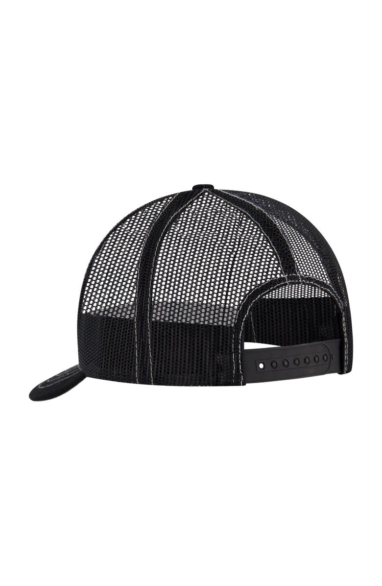Element Constructed Contrast Stitch Cotton Twill Trucker Cap, Alternate, color, Black