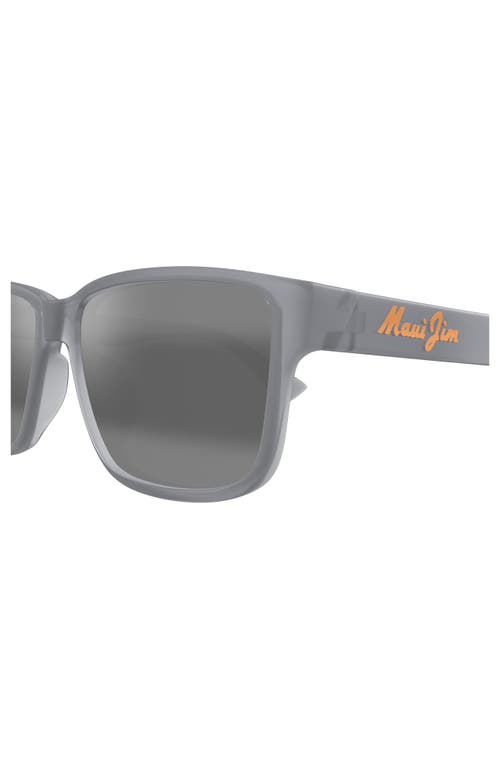 Maui Jim 58mm Polarizedplus2® Rectangular Sunglasses In Matte Transparent Grey/grey