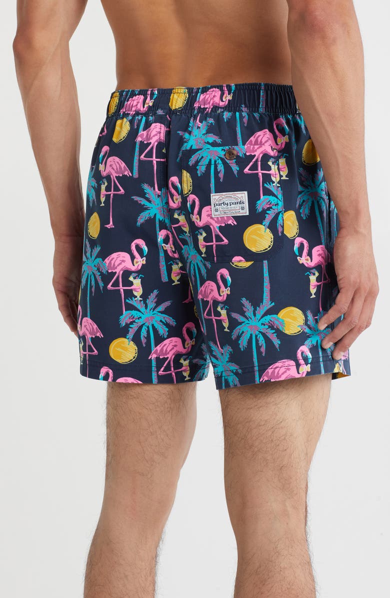 Party Pants How's Mai Tie Swim Trunks, Alternate, color, Navy