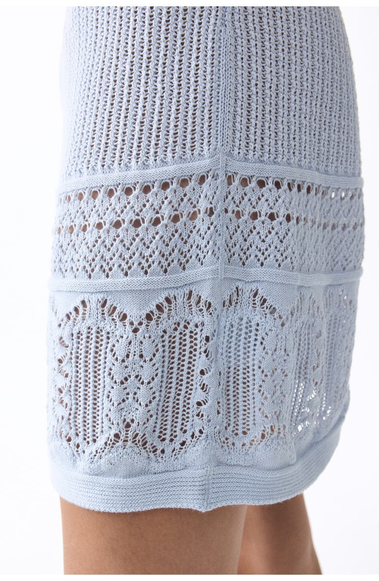 H&M Pointelle-detail Dress, Alternate, color, Light Blue