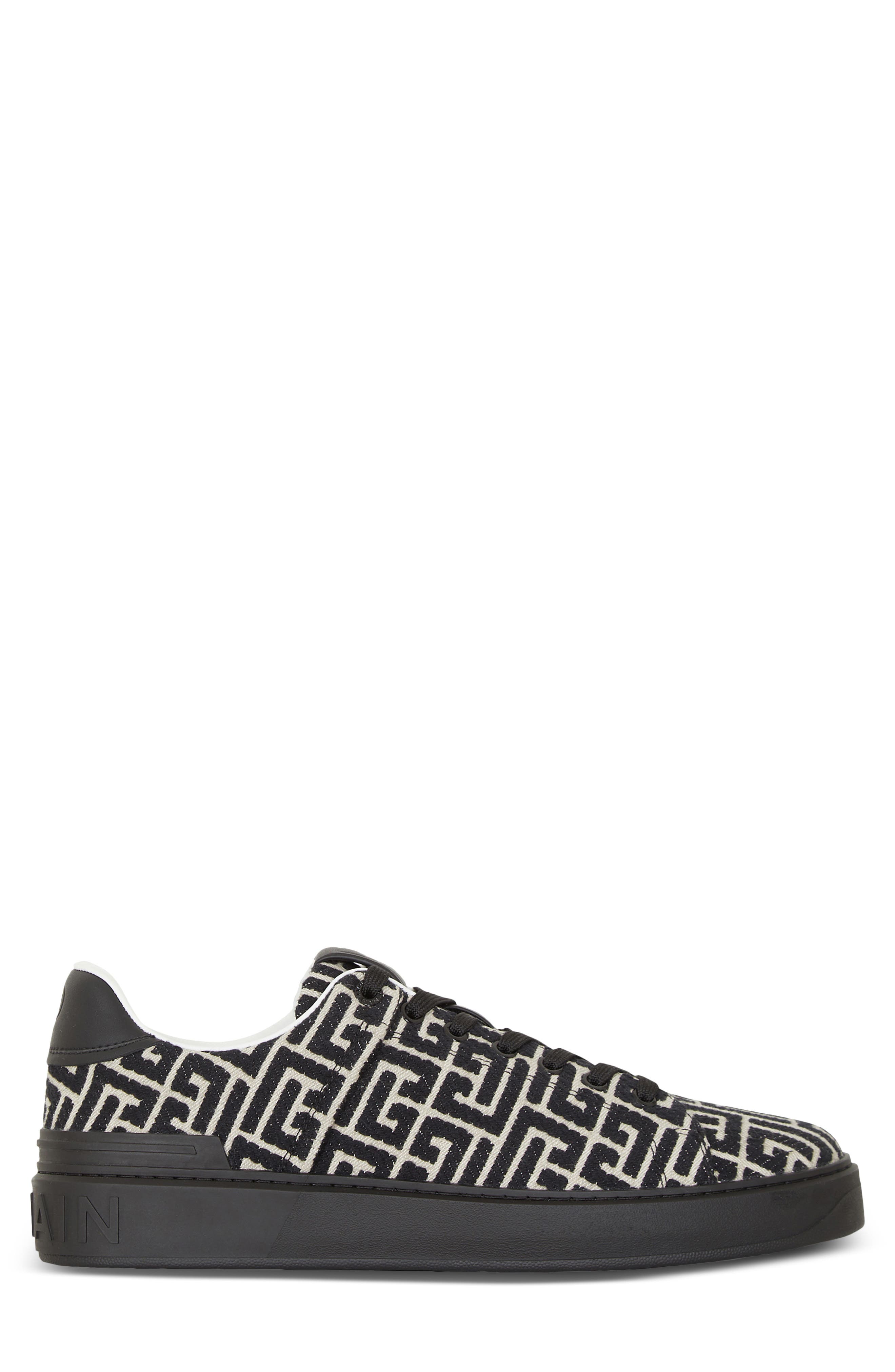 Balmain B Court Monogram Jacquard Low Top Sneaker, Alternate, color, 