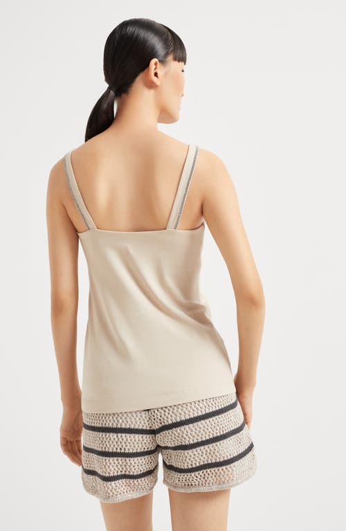 Brunello Cucinelli Jersey Top In Sand
