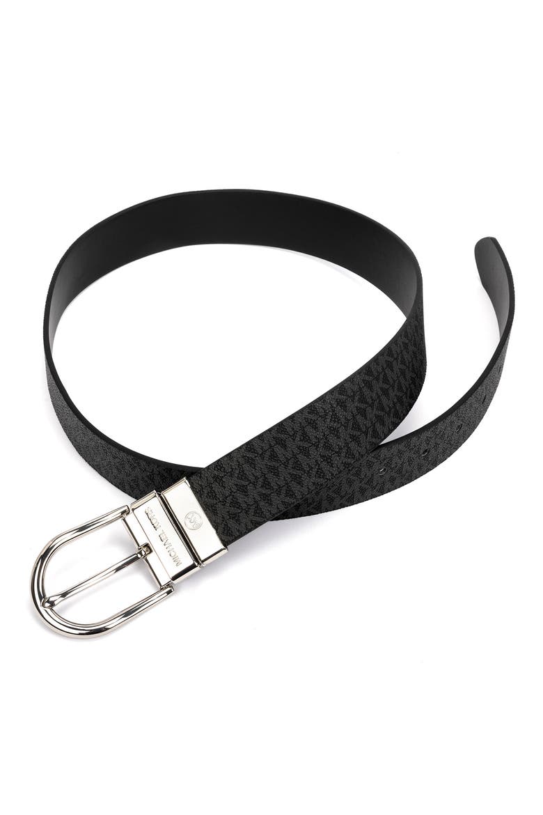 Logo Reversible Belt, Alternate, color, BLACK/ SILVER