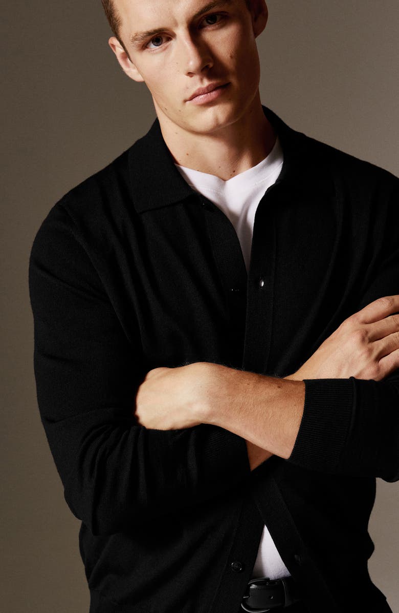 MANGO Wool Cardigan, Alternate, color, Black