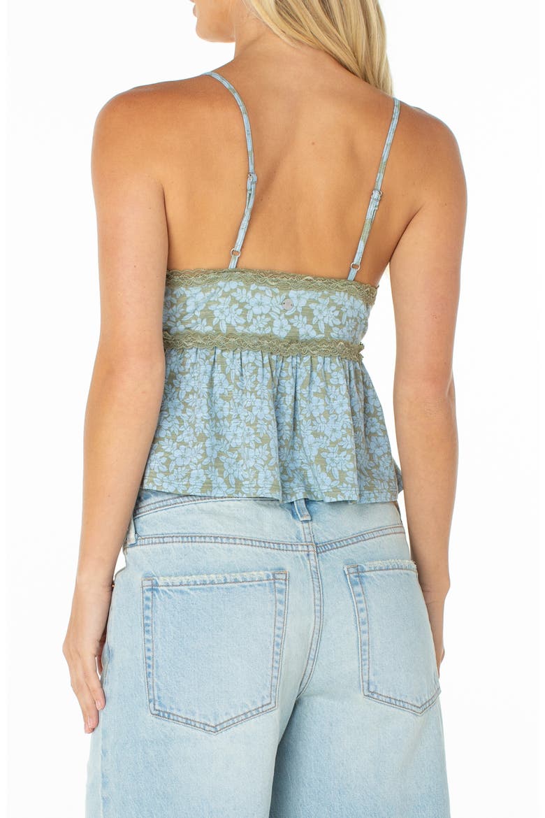 Coastal Sun Floral Babydoll Camisole, Alternate, color, OIL GREEN