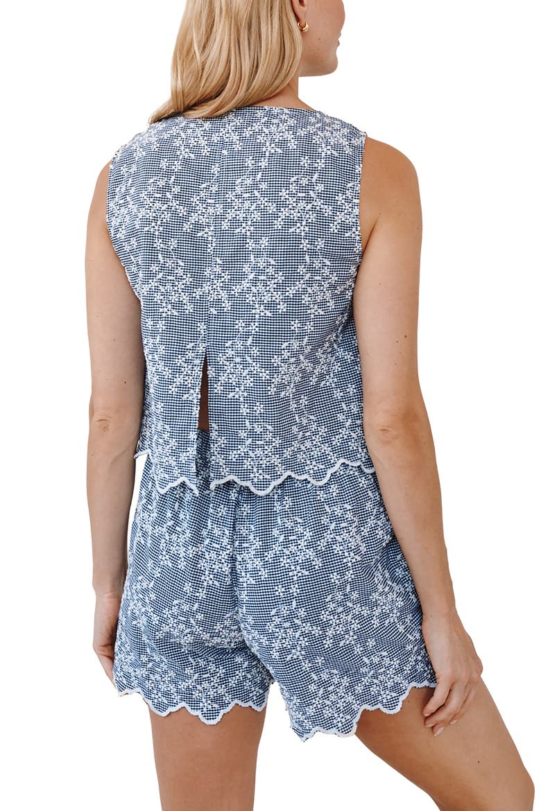 Split Back Crop Tank, Alternate, color, FLORAL GINGHAM