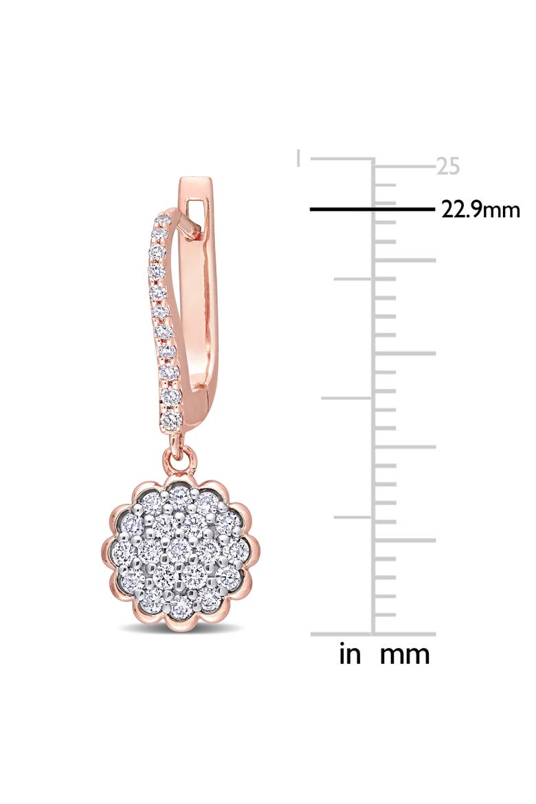 5/8 CTW Diamond Floral Earrings 14k Gold, Alternate, color, Rose Gold