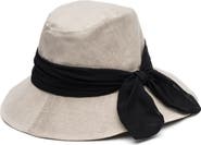 Eugenia Kim Jordana Bow Linen Packable Hat