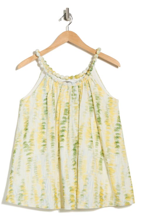 Beaded Neckline Cotton Tank