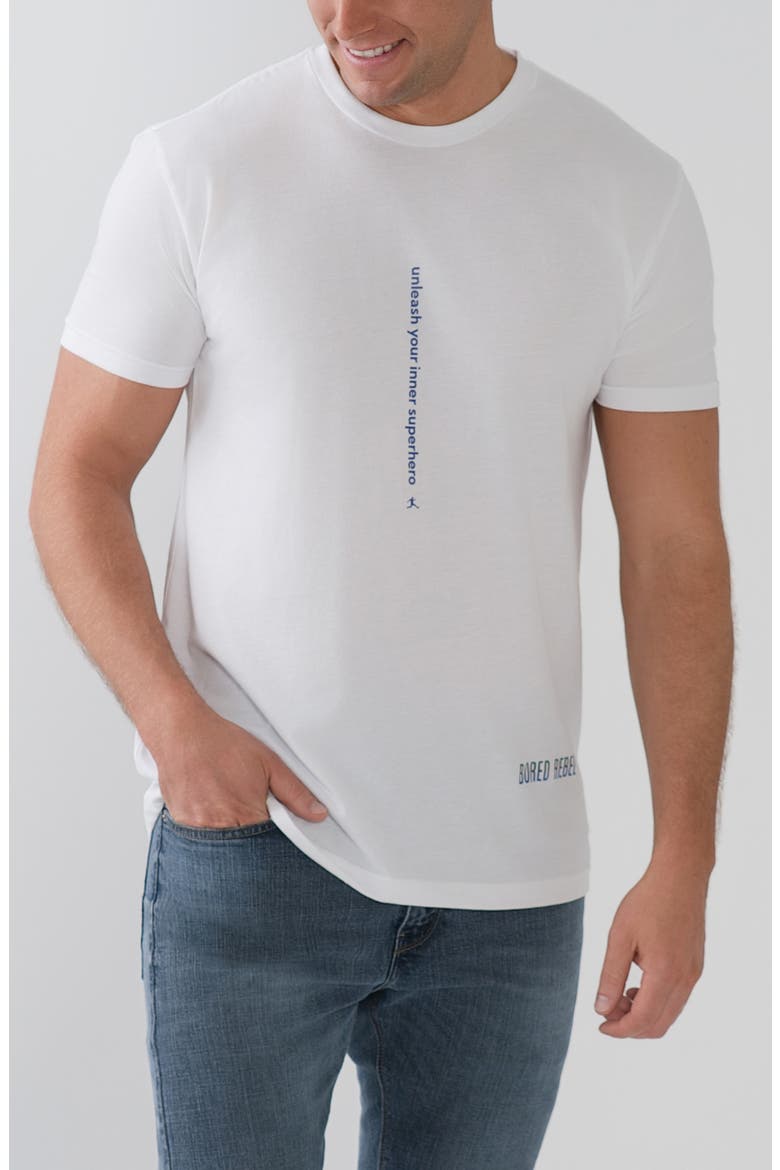 Unleash Your Inner Superhero Crewneck Graphic Undershirt, Main, color, WHITE