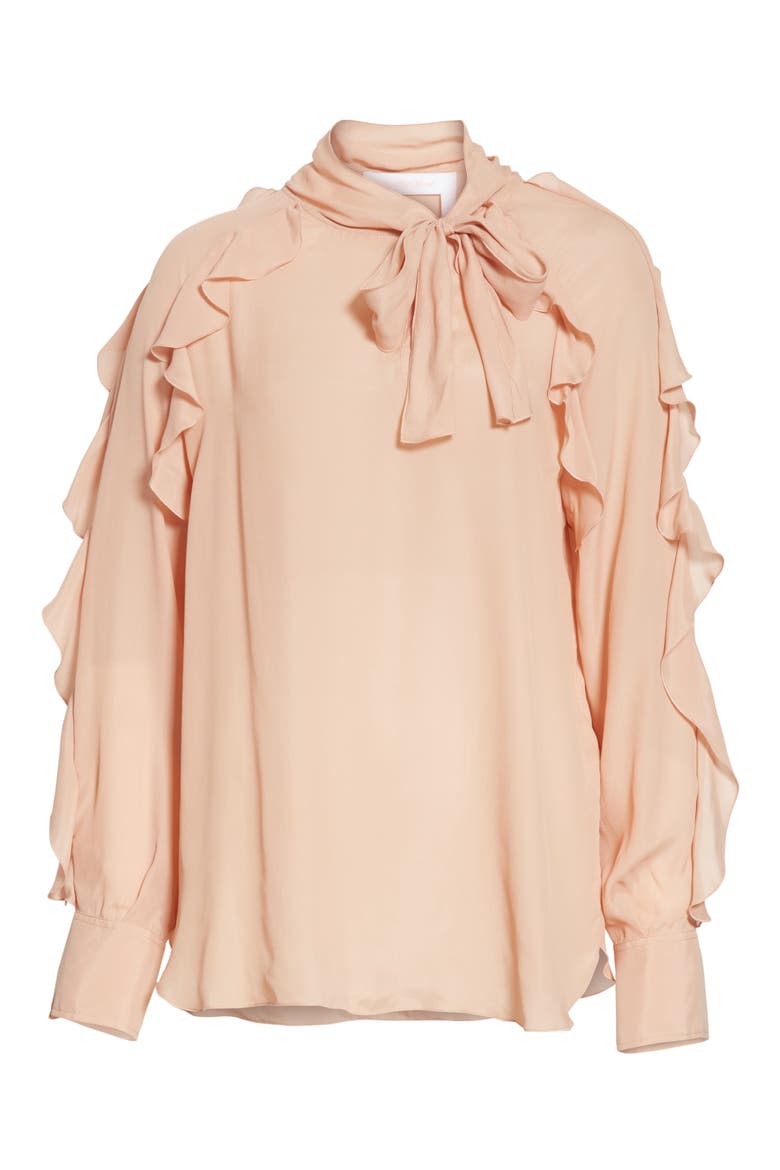 Ruffle Blouse, Alternate, color, ANEMONE PINK