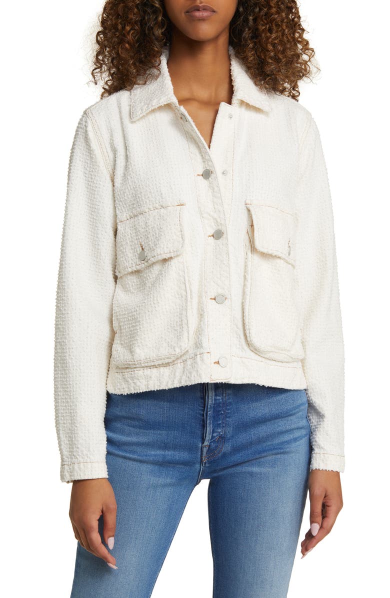 BLANKNYC Textured Denim Trucker Jacket, Alternate, color, 