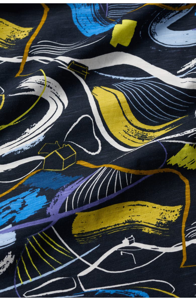 Seasalt Cornwall Pipers Short Sleeve Organic Cotton A-Line Dress, Alternate, color, Porthmeor Sketch Maritime