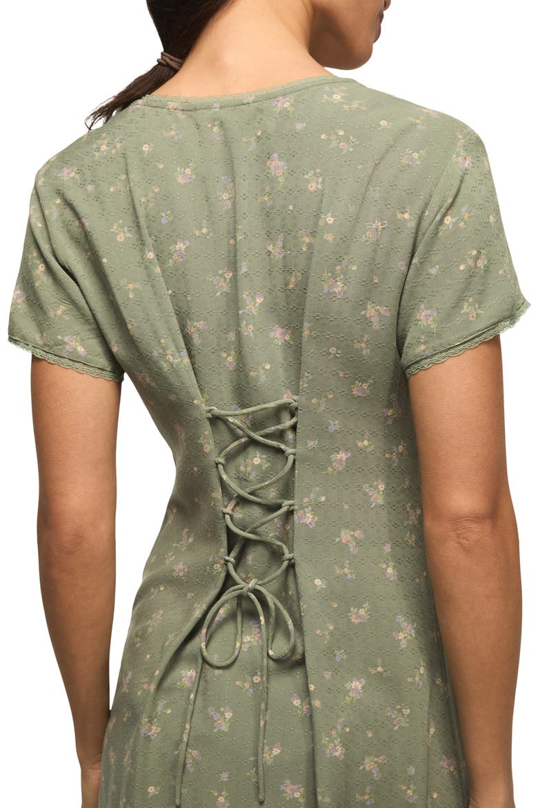 Simone Floral Midi Dress, Alternate, color, OLIVE FLORAL