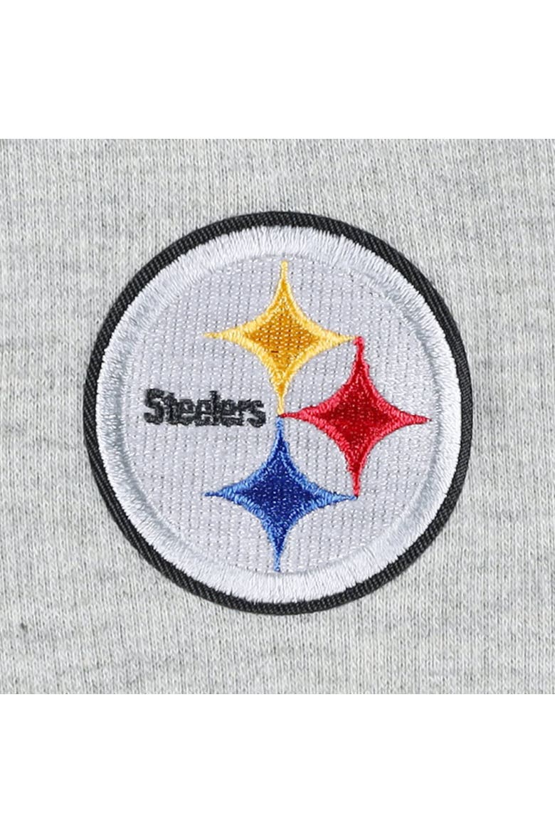 Women's Antigua  Heather Gray Pittsburgh Steelers Lightweight Jackpot Raglan Half-Zip Pullover Hoodie, Alternate, color, Heather Gray