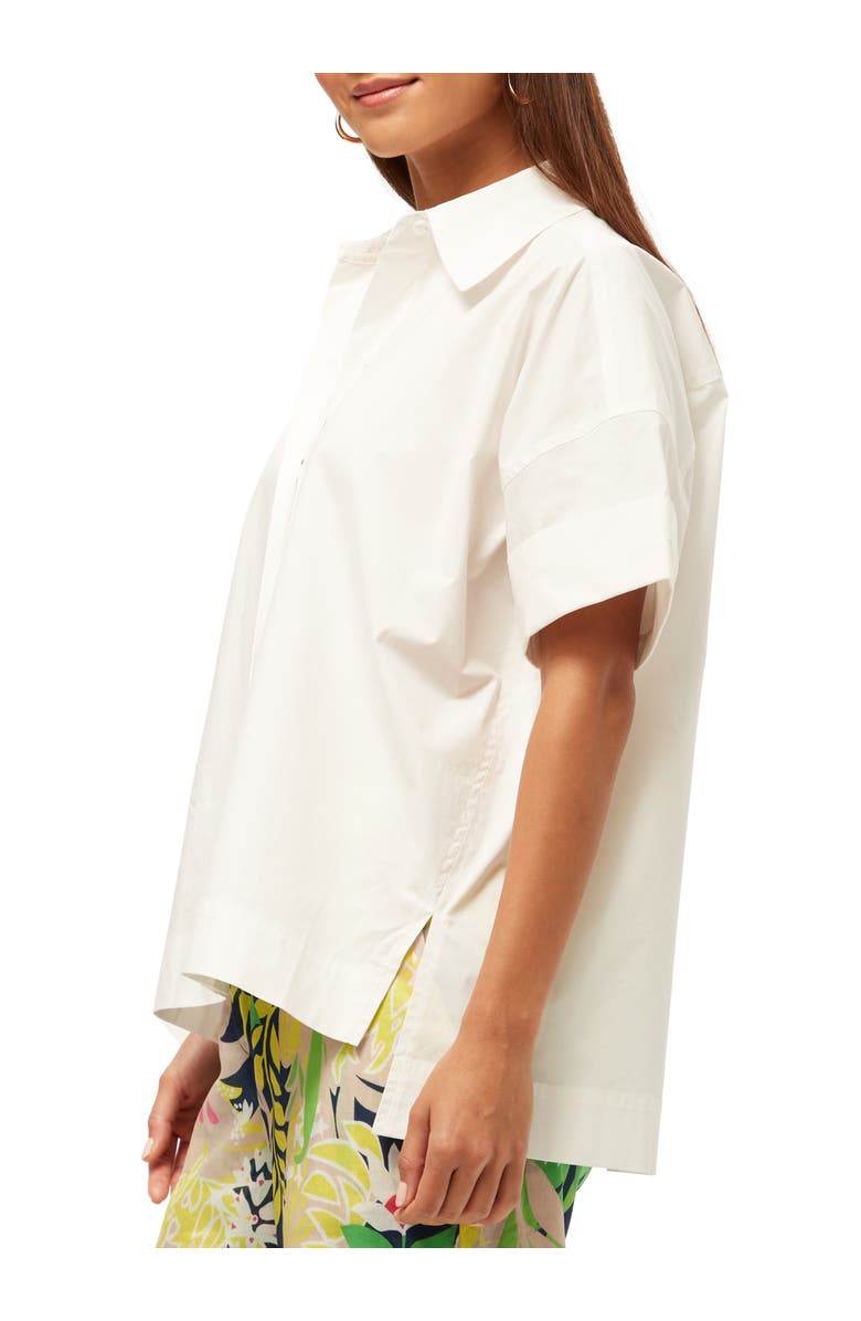 Trina Turk Oversized Button Up Poplin Opponent Top, Alternate, color, White