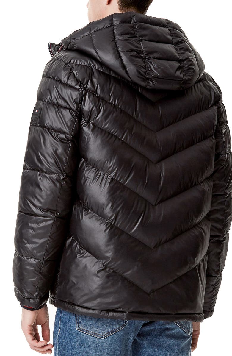 Tommy Hilfiger Chevron Hooded Puffer Jacket, Alternate, color,