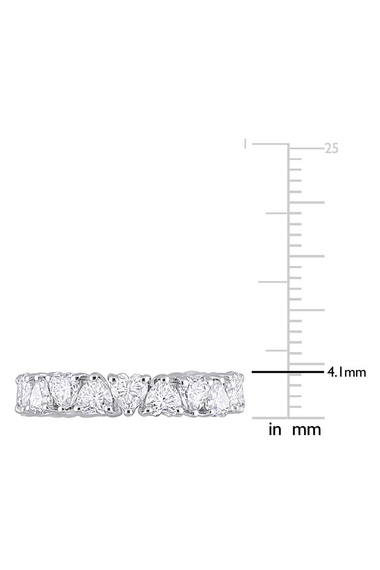 Sterling Silver Lab Created Moissanite Heart Eternity Ring, Alternate, color, SILVER