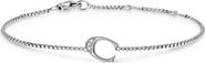 David Yurman Petite Pavé Initial Chain Bracelet in Sterling Silver with Diamonds