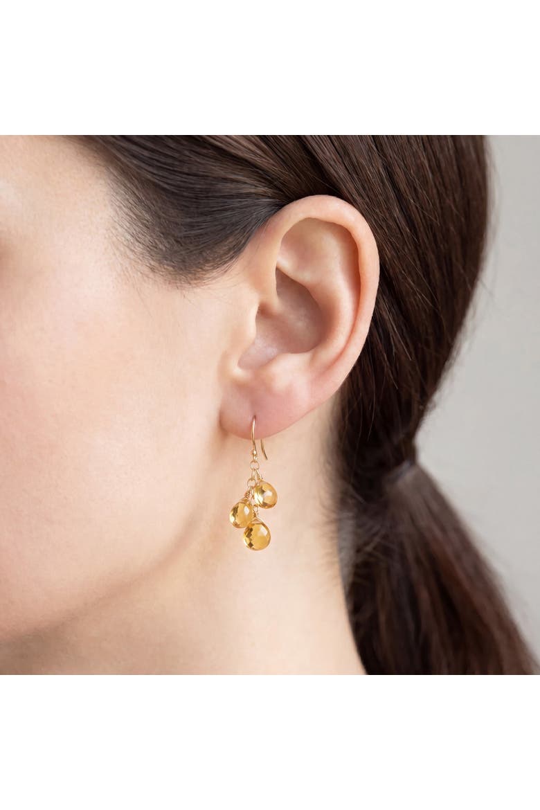 Citrine Bead Dangle Earrings, Alternate, color, Citrine