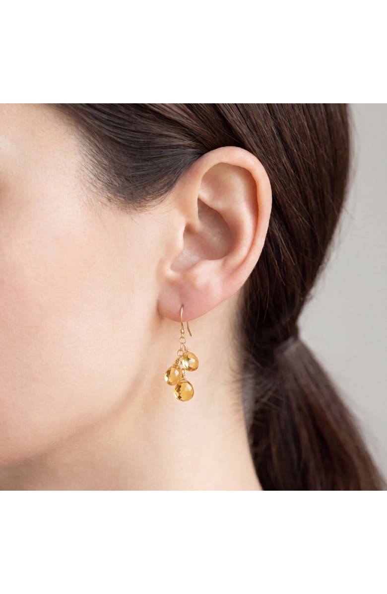 The Lovery Fine Jewelry Citrine Bead Dangle Earrings, Alternate, color, Citrine