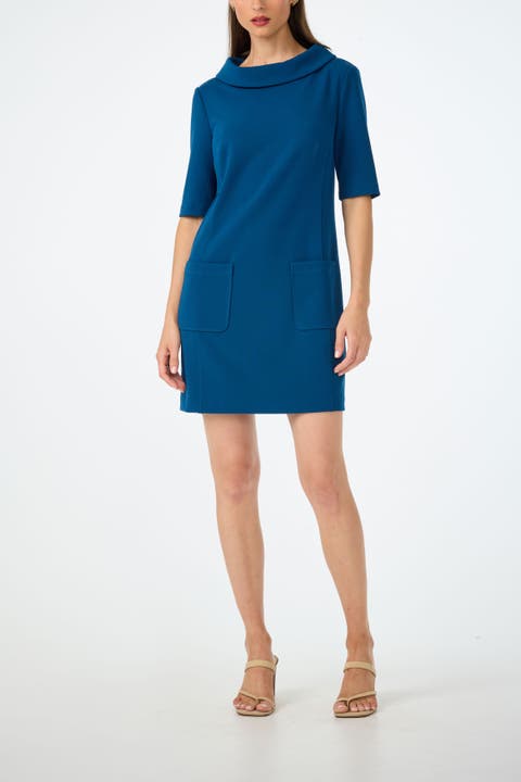Maleko Folded Neckline Dress