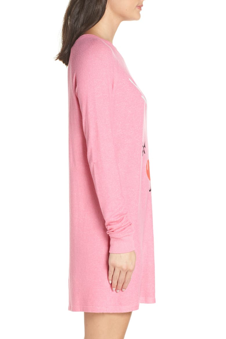 Warm Me Up Raglan Sleep Shirt, Alternate, color, PINK ZENNA RUDOLF