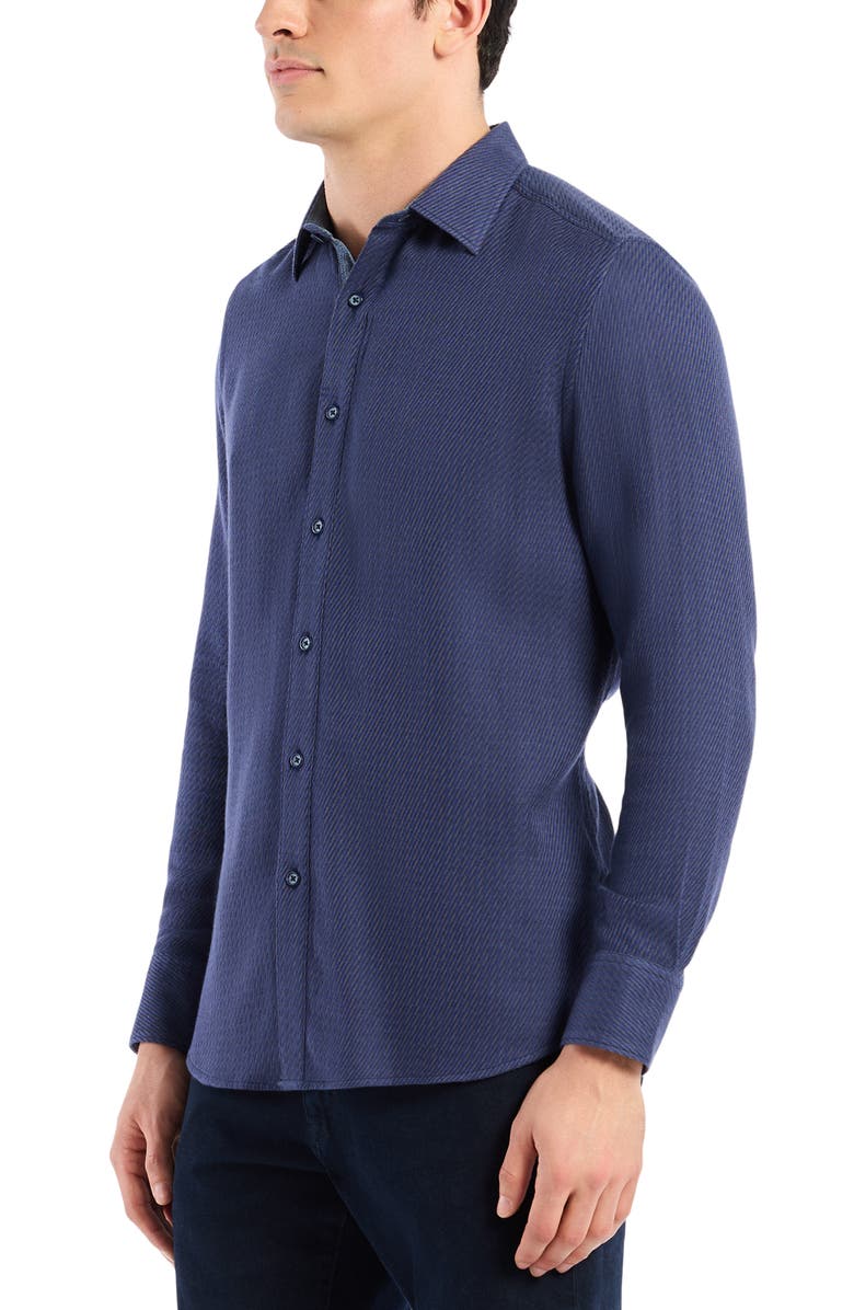Robert Graham Leonard Stretch Button-Up Shirt, Alternate, color, Indigo