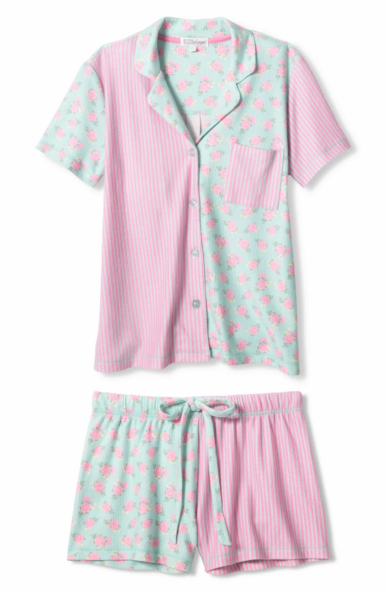 PJ Salvage Secret Garden Short Pajamas, Alternate, color, Light Mint