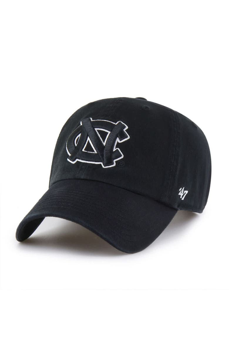 '47 Men's '47  Black North Carolina Tar Heels Clean Up Adjustable Hat, Main, color, Black