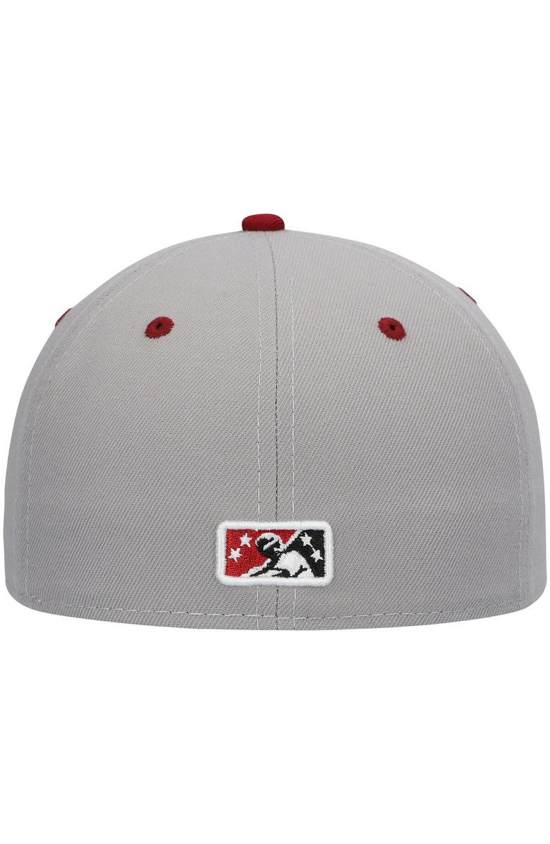 New Era Men's New Era Gray Wisconsin Timber Rattlers Authentic Collection Road 59FIFTY Fitted Hat, Alternate, color, 