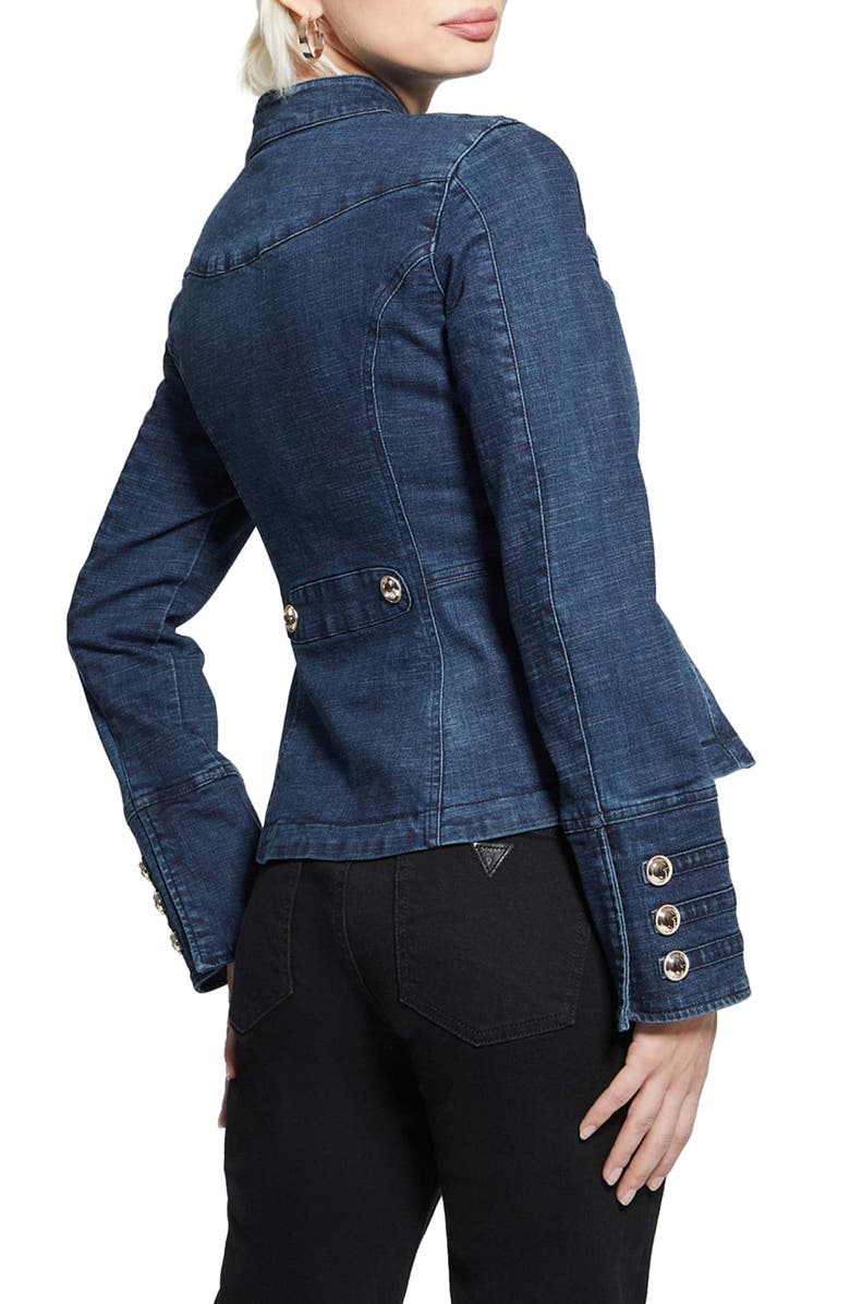 GUESS Clash Marching Denim Jacket, Alternate, color, 