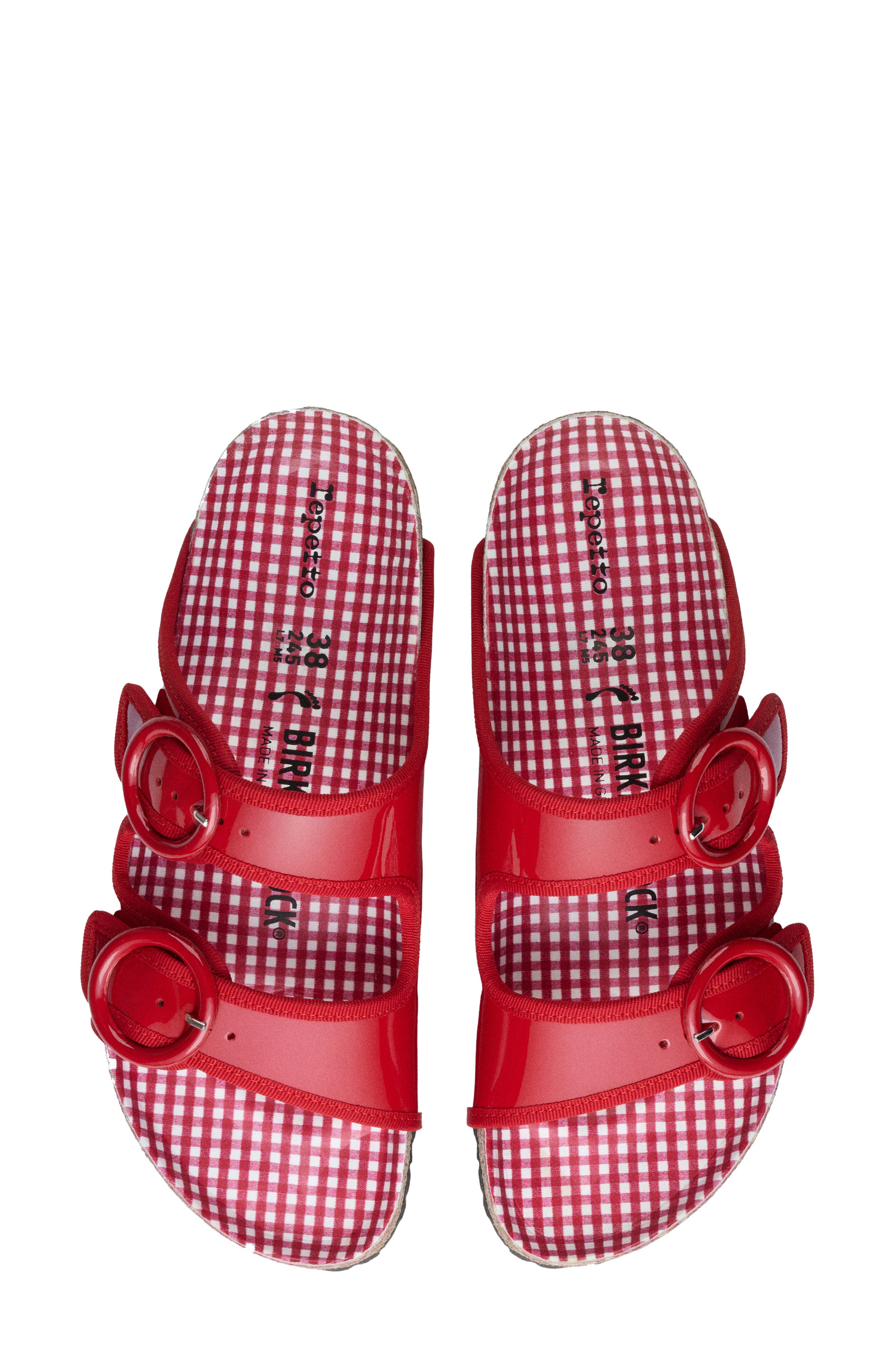 x Repetto Arizona Round Buckle Slide Sandal, Alternate, color, FLAME RED
