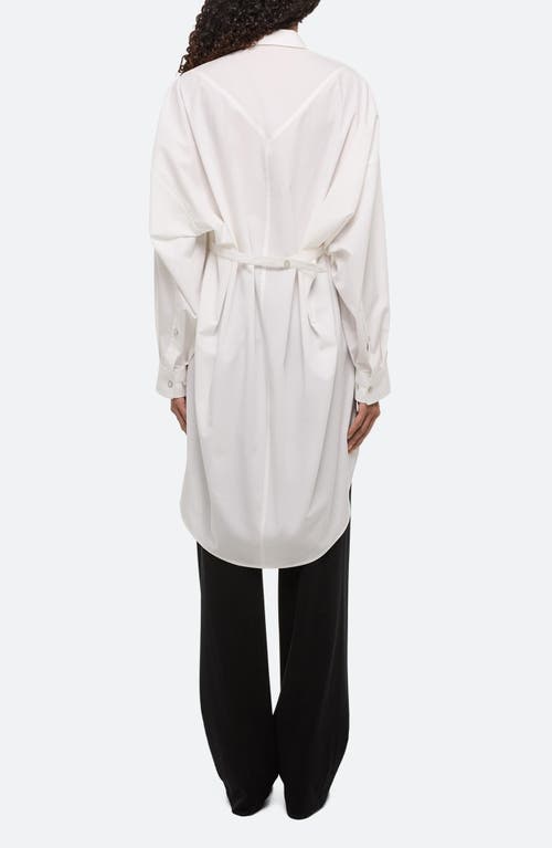 Helmut Lang Long Sleeve Cotton Mini Shirtdress In Neutral